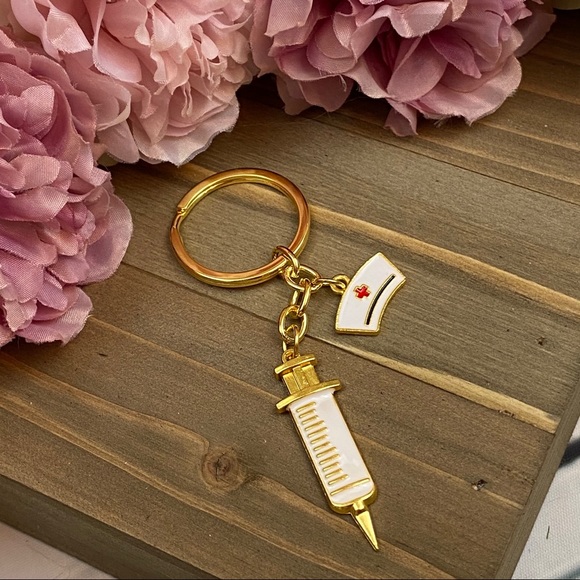 Nurses Keychain with Syringe & Charms - Picture 10 of 16